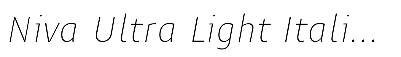 Niva Ultra Light Italic Condensed